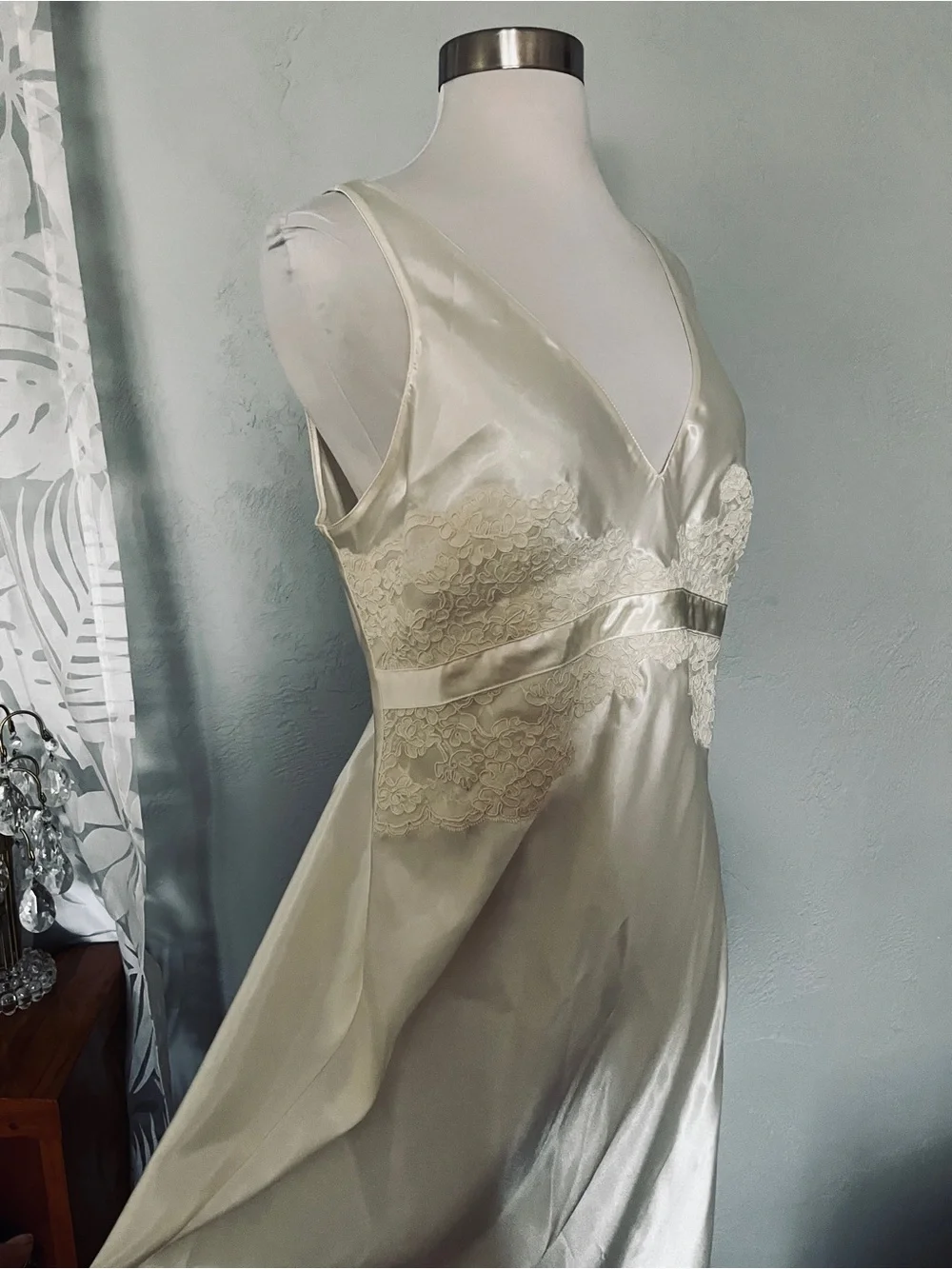 NWT Jones New York Intimates Bridal Slip Dress Nightgown Ivory Lingerie Sz L - Picture 7 of 9